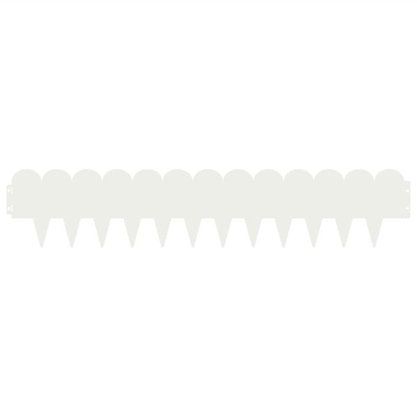 Ограда за трева 10 pcs 103 x 20 см Стомана Бяло