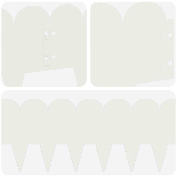 Ограда за трева 30 pcs 103 x 20 см Стомана Бяло