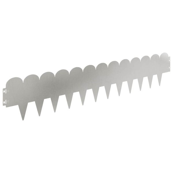 Ограда за трева 10 pcs 103 x 20 см Стомана Сребристо
