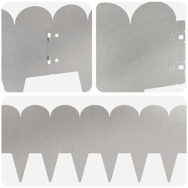 Ограда за трева 10 pcs 103 x 20 см Стомана Сребристо