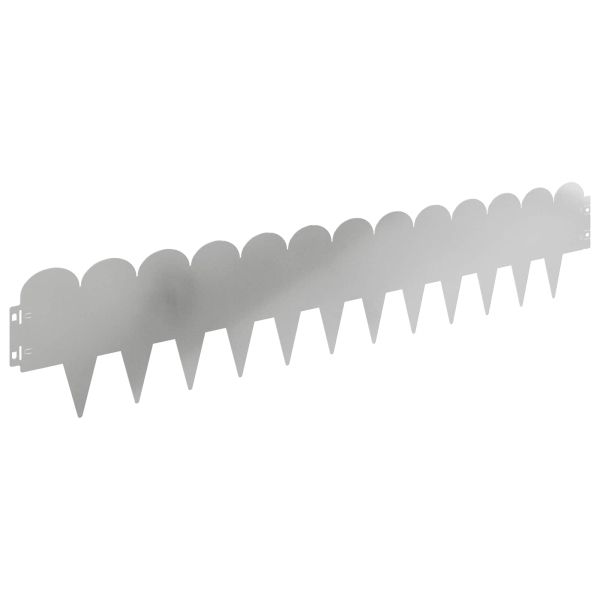 Ограда за трева 10 pcs 103 x 20 см Стомана Сребристо