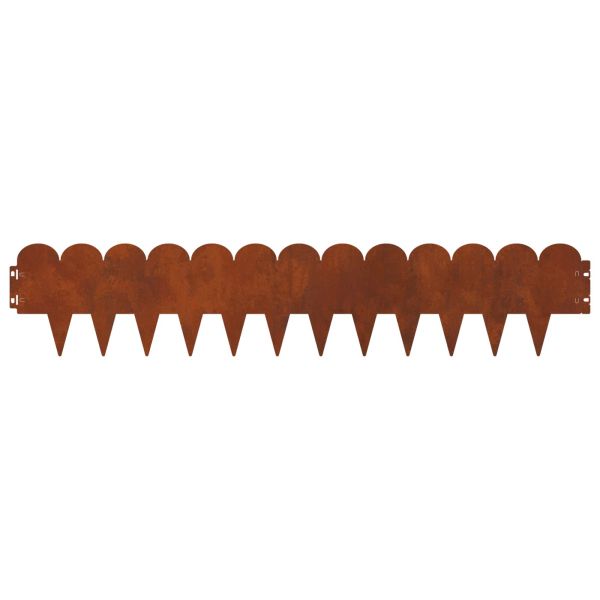 Ограда за трева 20 pcs 103 x 20 см Стомана Ръждясало