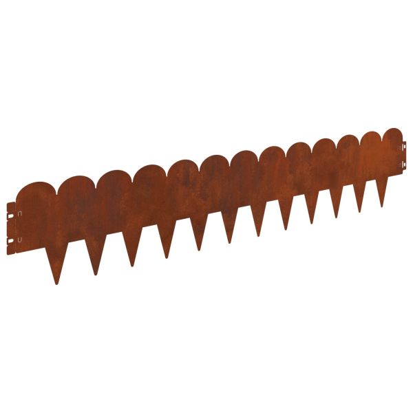 Ограда за трева 20 pcs 103 x 20 см Стомана Ръждясало