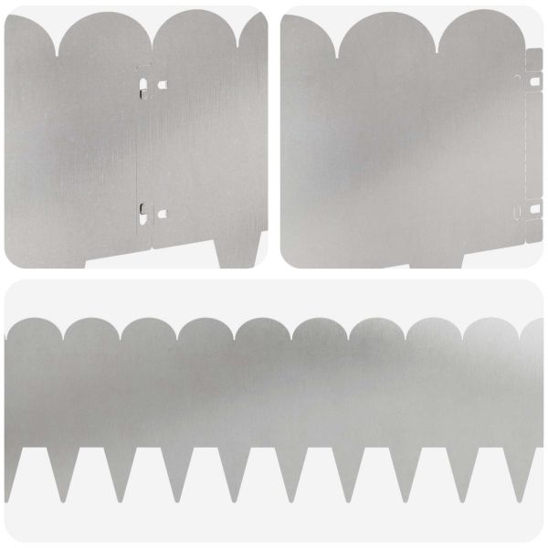 Ограда за трева 10 pcs 103 x 25 см Стомана Сребристо