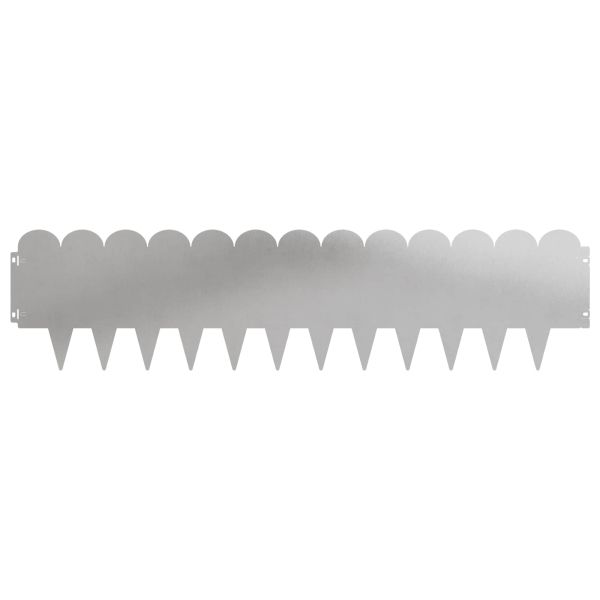 Ограда за трева 20 pcs 103 x 25 см Стомана Сребристо