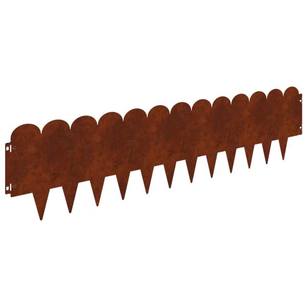 Ограда за трева 30 pcs 103 x 25 см Стомана Ръждясало
