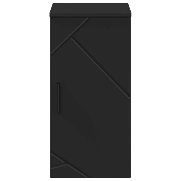 Шкаф за баня Черно 30 x 31,5 x 61 см Инженерно дърво & Метал