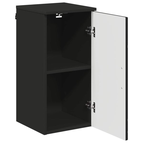 Шкаф за баня Черно 30 x 31,5 x 61 см Инженерно дърво & Метал