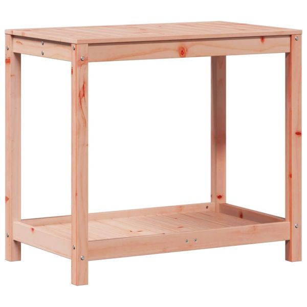 Маса за разсаждане с рафт, 82,5x50x75 см, дугласко дърво масив