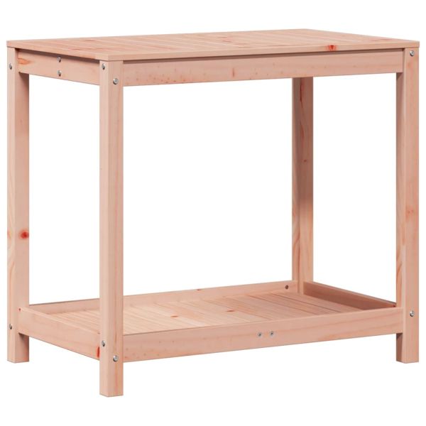 Маса за разсаждане с рафт, 82,5x50x75 см, дугласко дърво масив