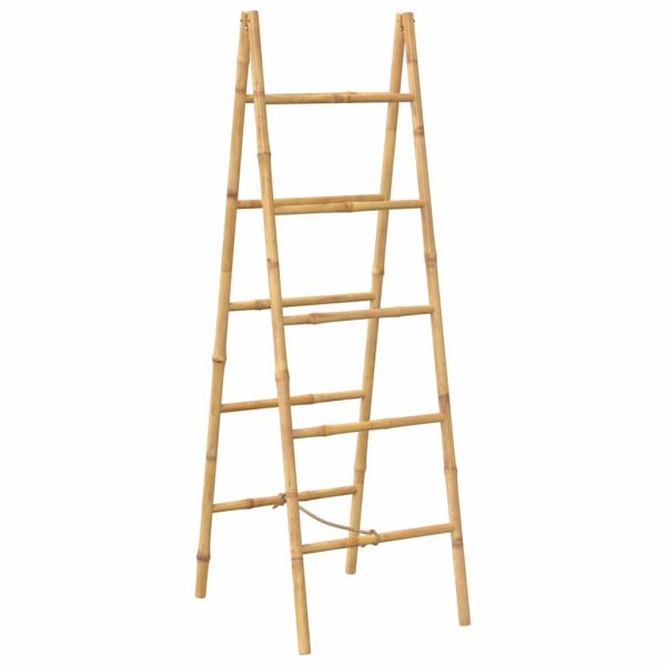 Двойна стълба за кърпи, с 5 бабукови стъпълца, 50x160 cм