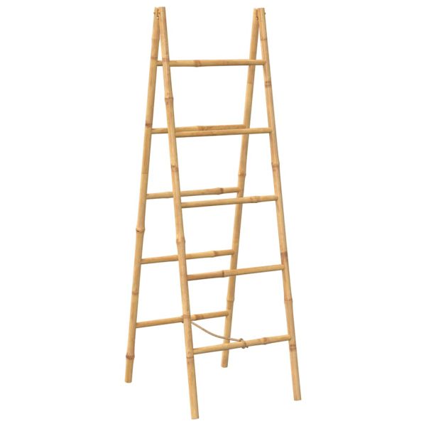 Двойна стълба за кърпи, с 5 бабукови стъпълца, 50x160 cм
