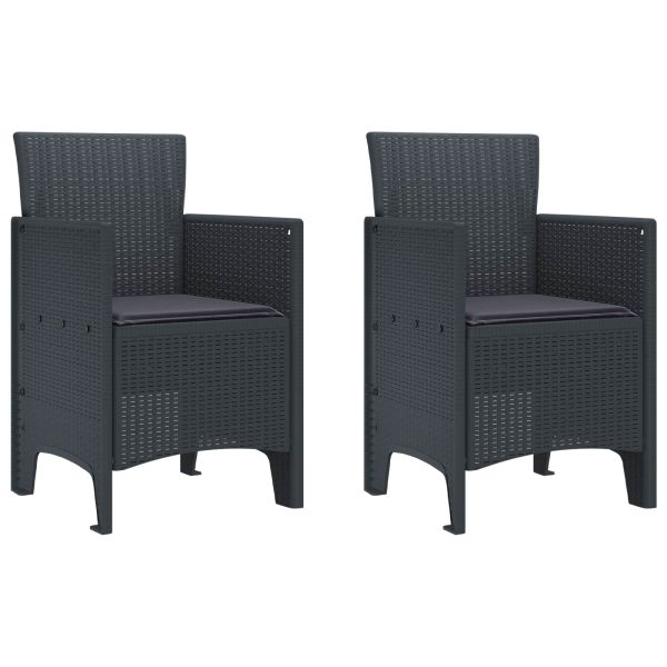 Градински стол 2 pcs Антрацит 53 x 49 x 85 см Полипропилен