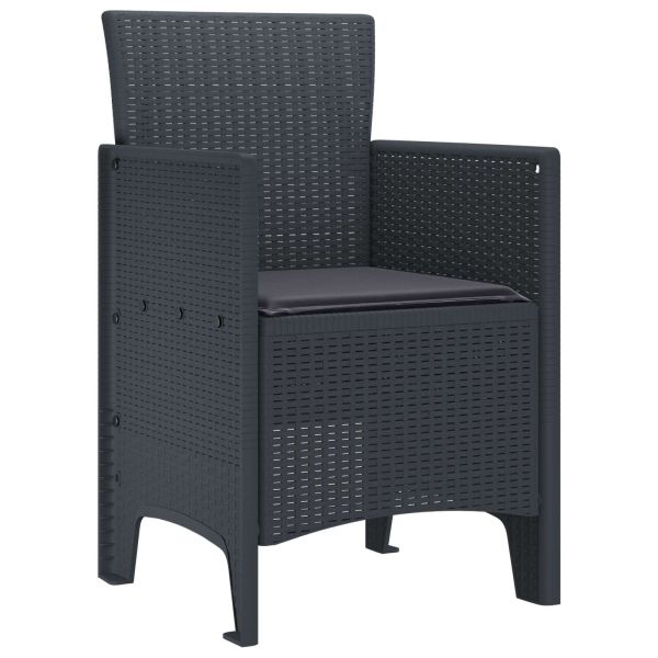 Градински стол 2 pcs Антрацит 53 x 49 x 85 см Полипропилен