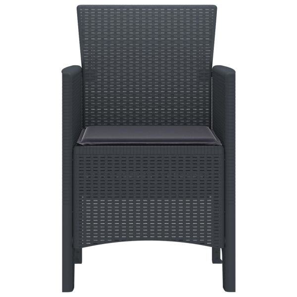 Градински стол 2 pcs Антрацит 53 x 49 x 85 см Полипропилен