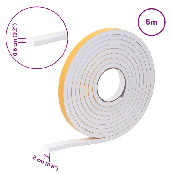 Самоотлепваща се пяна лента 20 pcs Бяло 20mm x 5m CR пяна