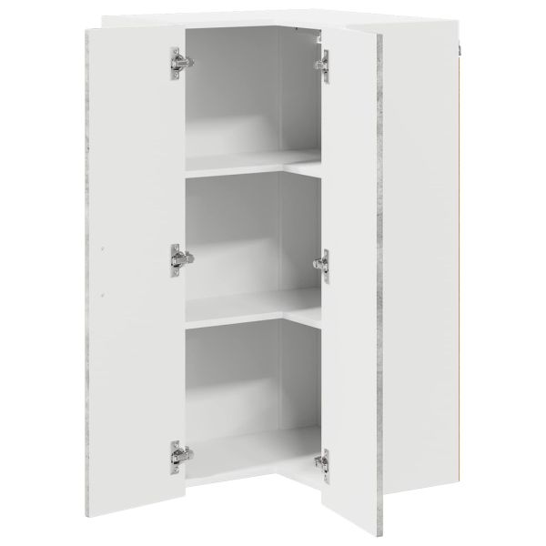 Стенно ъглово шкафче LUCCA Бетонно сиво 57 x 57 x 100 см