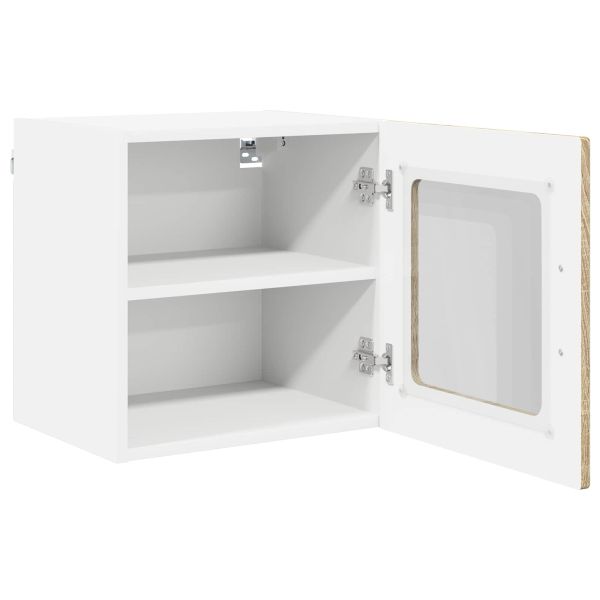 Стенен стъклен шкаф PORTO 2 pcs Сонома дъб 40 x 31 x 40 см
