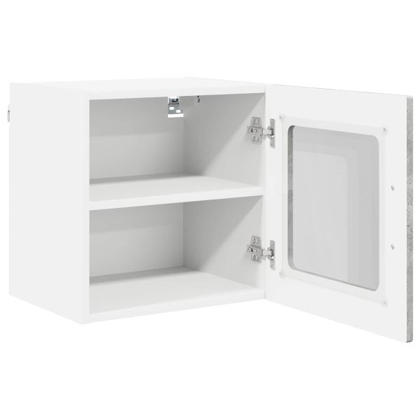 Стенен стъклен шкаф PORTO 2 pcs Циментено сиво 40 x 31 x 40 см