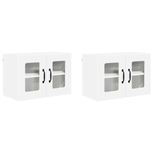 Стенен стъклен шкаф PORTO 2 pcs Бяло 60 x 31 x 40 см