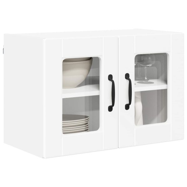 Стенен стъклен шкаф PORTO 2 pcs Бяло 60 x 31 x 40 см