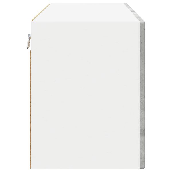 Стенен стъклен шкаф PORTO 2 pcs Циментено сиво 60 x 31 x 40 см