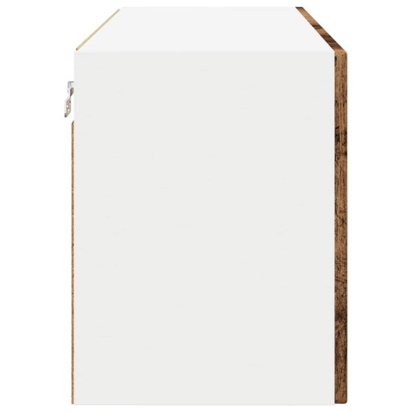 Стенен стъклен шкаф PORTO 2 pcs Старо дърво 60 x 31 x 40 см