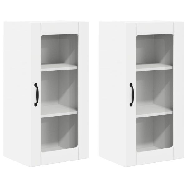 Стенен стъклен шкаф PORTO 2 pcs Бяло 40 x 31 x 80 см