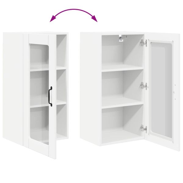 Стенен стъклен шкаф PORTO 2 pcs Бяло 40 x 31 x 80 см