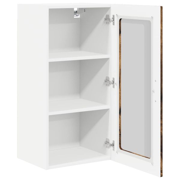 Стенен стъклен шкаф PORTO 2 pcs Димян дъб 40 x 31 x 80 см