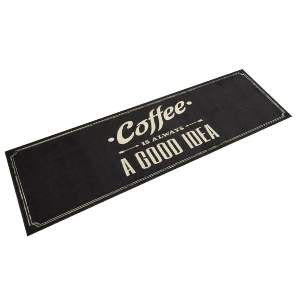 Кухненско килимче, миещо, текст Coffee, 45x150 см, кадифе
