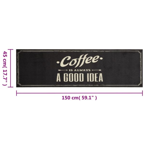 Кухненско килимче, миещо, текст Coffee, 45x150 см, кадифе