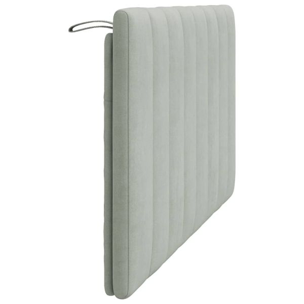 Мека табла за легло Hanko, светлосива, 137 см, кадифе