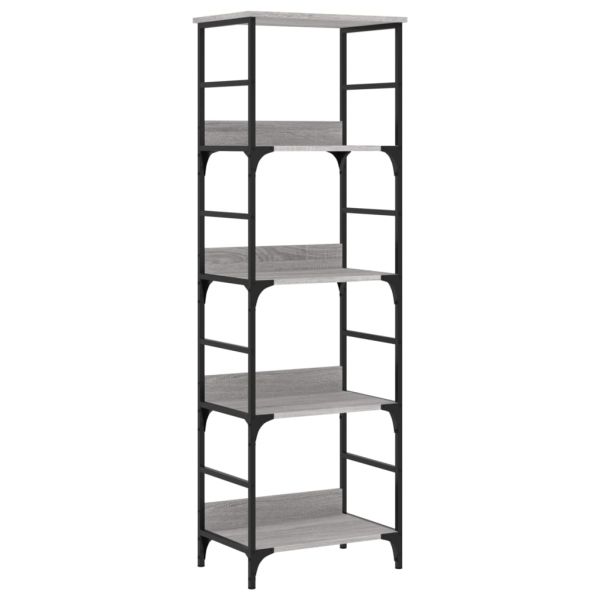 Етажерка за книги сив сонома 50x33x153 см инженерно дърво