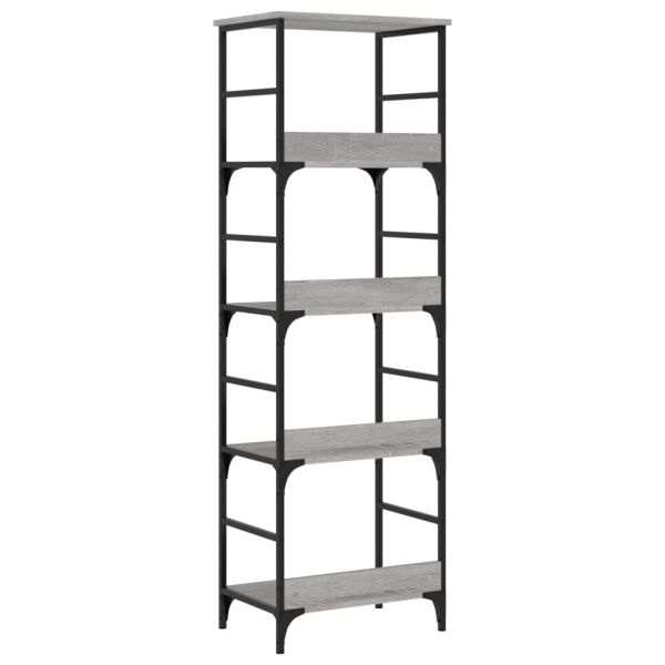 Етажерка за книги сив сонома 50x33x153 см инженерно дърво