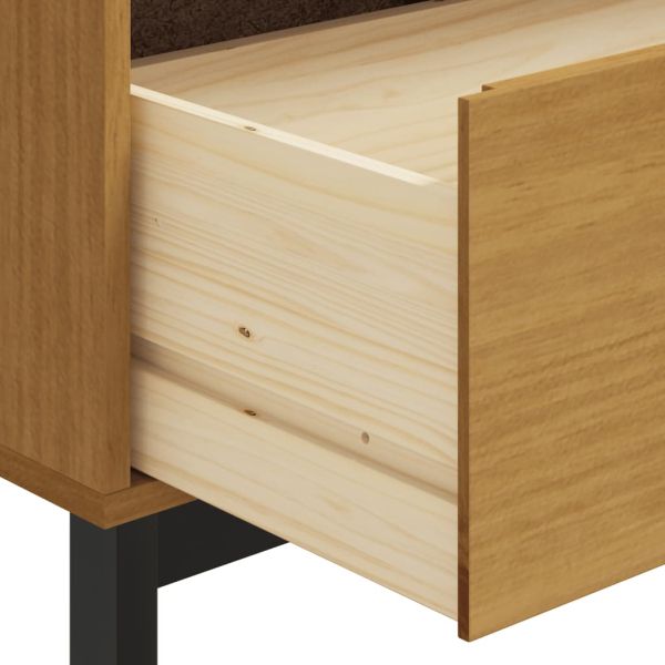 Висок шкаф със стъклени врати FLAM 80x40x180 см бор масив