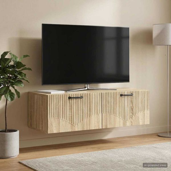 Стенно монтиран ТВ шкаф Дъб сонома 98 x 41 x 30 см