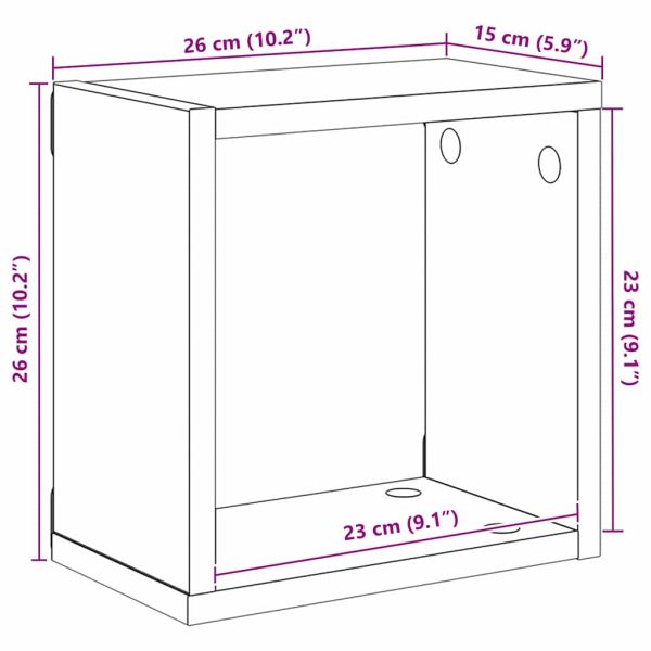 Стени за рафтове с рафт 2 pcs Дъб Инженерно дърво