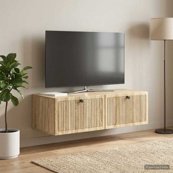 Стенно монтиран ТВ шкаф Дъб сонома 98 x 41 x 30 см