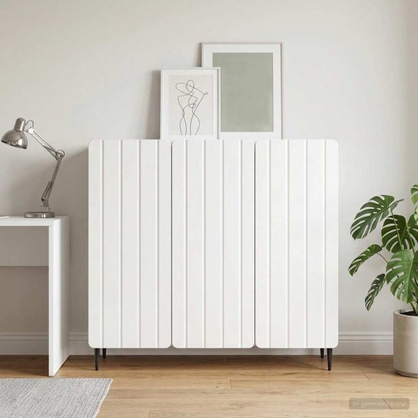 Служебен шкаф Бял гланц 89 x 34,5 x 82 см Инженерна дървесина