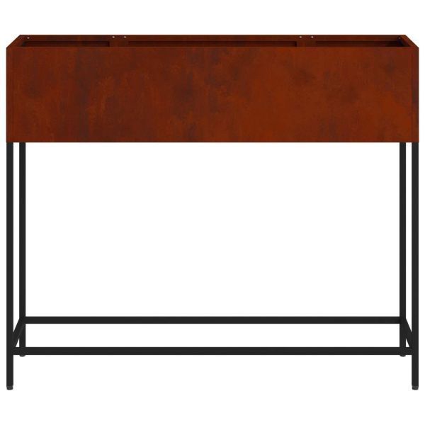 Повдигната градинска саксия Ръждясало 100 x 26 x 82 см