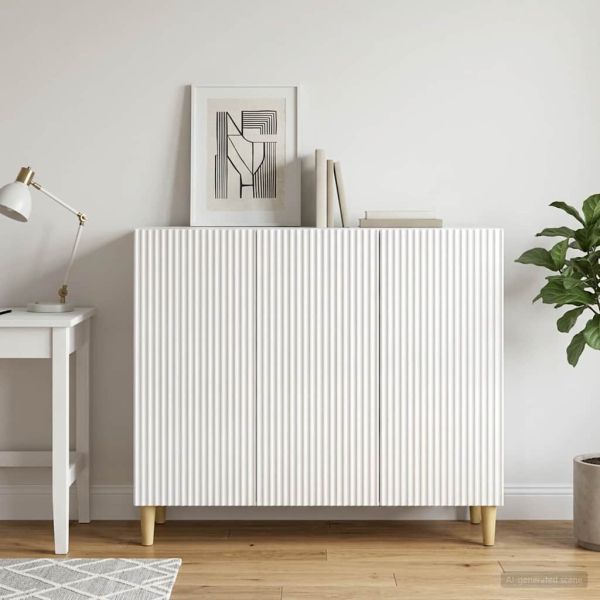 Служебен шкаф Бял гланц 89 x 34,5 x 80 см Инженерна дървесина