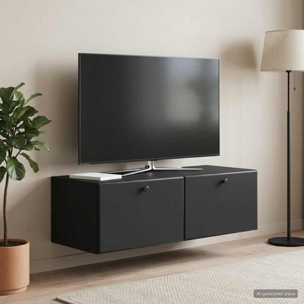 Стенно монтиран ТВ шкаф 98 x 41 x 30 см Черно