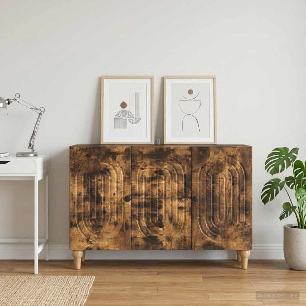 ТВ шкаф Опушен дъб 89 x 34,5 x 60 см Инженерна дървесина
