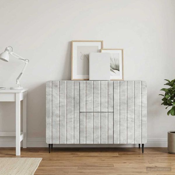 Служебен шкаф с чекмедже Бетонно сиво 89 x 34,5 x 62 см