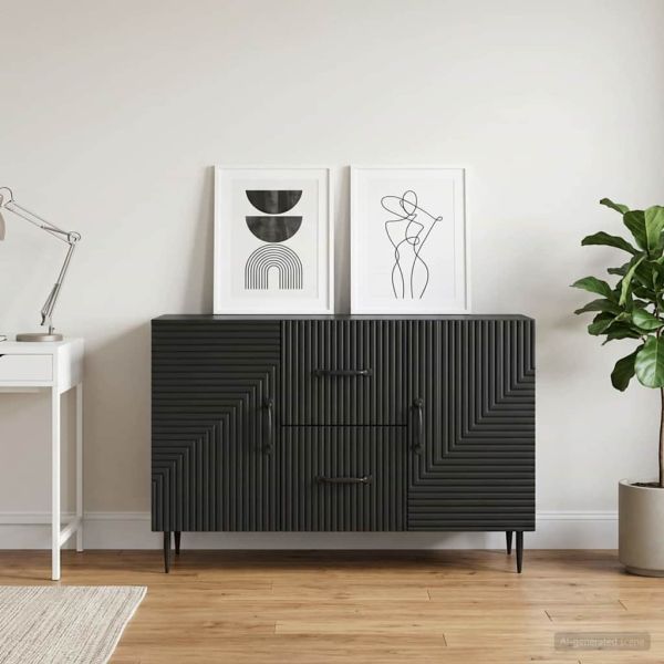 Служебен шкаф Черно 89 x 34,5 x 60 см Инженерна дървесина