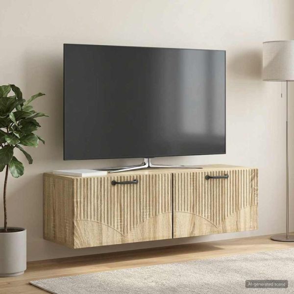 Стенно монтиран ТВ шкаф Дъб сонома 98 x 31 x 30 см