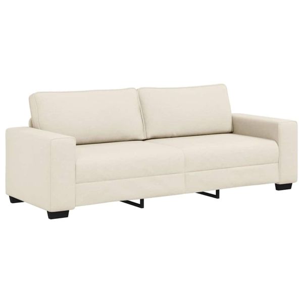 Диван 3 pcs Бежово 221 x 80 x 82 см Ленена смесена тъкан