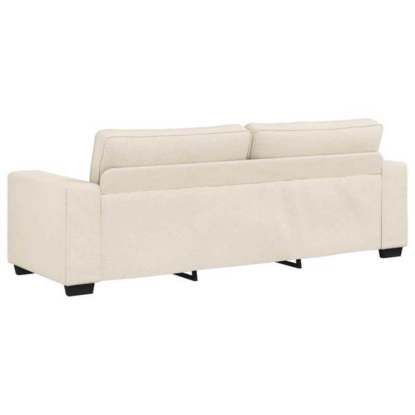 Диван 3 pcs Бежово 221 x 80 x 82 см Ленена смесена тъкан