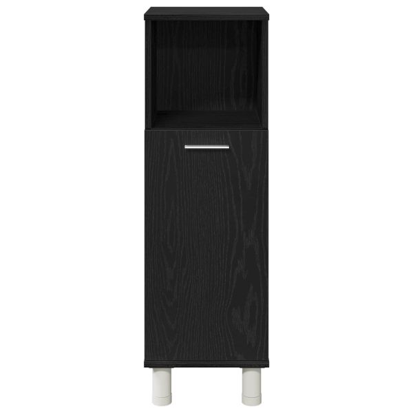 Комплект мебели за баня с рафт 4 pcs Черно 30 x 30 x 179,5 см